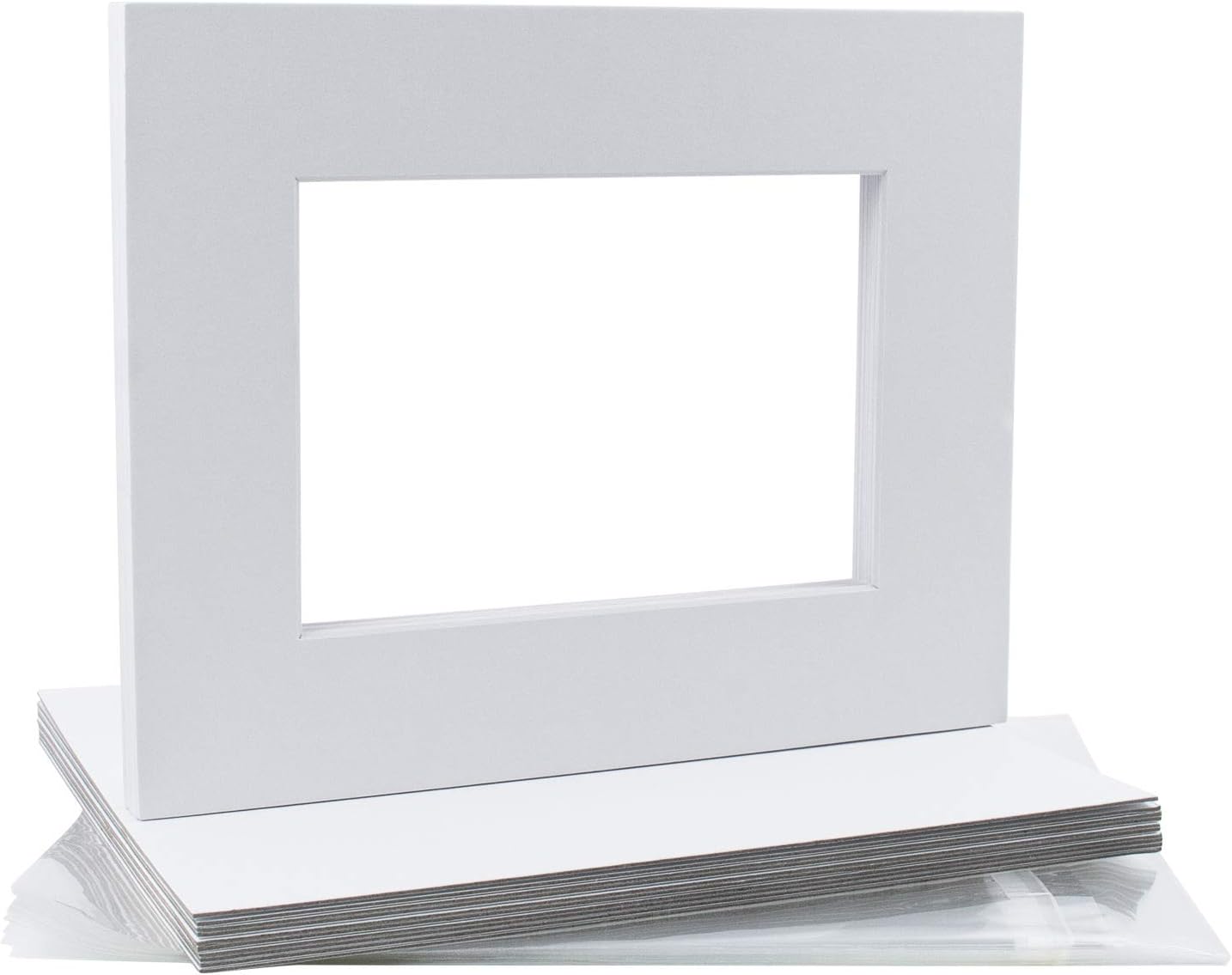 MBC MAT BOARD CENTER, Pack of 108x10 PreCut 5x7 White