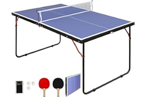 FONICHR Professional Ping Pong Table Tennis Table Foldable Ping Pong Table Top Full Size Waterproof Clearance with1 Ball Network & 2 Table Tennis Paddles 3 Table Tennis Indoor Multiplayer