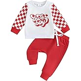 BeQeuewll Fall Winter Toddler Baby Boy Clothes 2Pcs Color Block Crewneck Sweatshirt and Pants Sweatsuit Little Boy Clothing