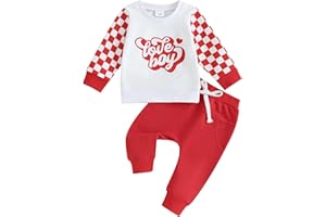 BeQeuewll Fall Winter Toddler Baby Boy Clothes 2Pcs Color Block Crewneck Sweatshirt and Pants Sweatsuit Little Boy Clothing