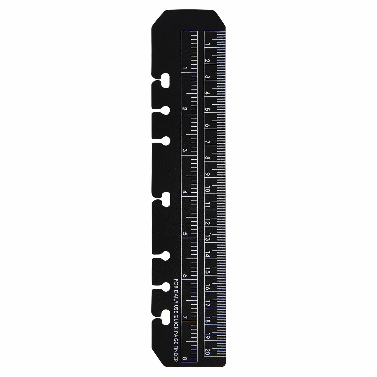 A5 Ruler Plastic Notebook Binder Ruler for Refillable 6-Ring Binder Journal Organizer Notebook, Black