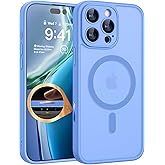 CANSHN Magnetic & Camera Control Compatible with iPhone 16 Pro Case, [Full Camera Protection] [Compatible with Magsafe] [Translucent Matte] Shockproof Protective Phone Cover 6.3 Inch - Ultramarine