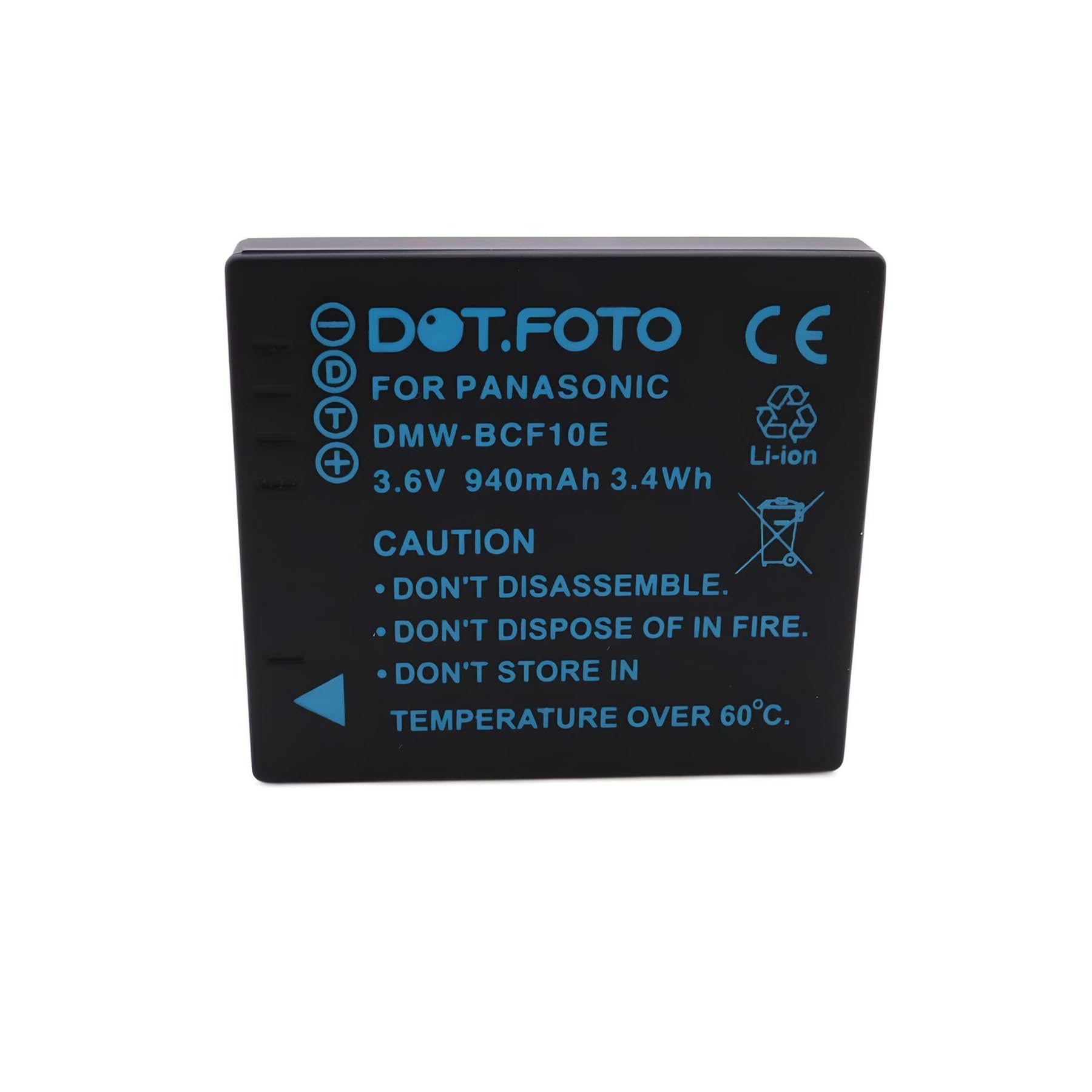 Dot.Foto DMW-BCF10E, CGA-S/106C Premium 3.6v / 940mAh Rechargeable Battery for Panasonic Lumix DMC-FS62 DMC-FS10 FS6 FS7 FS15 FS30 FS42 FS62 DMC-FT3 DMC-TS4