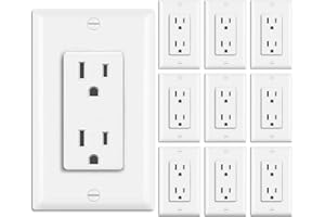 BESTTEN 10 Pack -15 Amp Decor Receptacle Outlet for Residential and Commerical Use, 15A/125V/1875W, Standard Electrical Wall 
