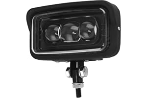 FATECIM 6.5" x 3.5" Vintage Motorcycle Square LED Headlight Hi/Lo Beam Retro Rectangular Headlamp with Visor Bottom Mount Uni