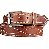 Yourtack Men's Harness Leather Work Belt - 1 1/2" w/Decorative Figure 8 Stitching