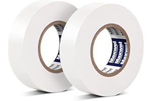 MAXWEL MANUFACTURING White Electrical Tape Vinyl - 3/4 Inch 65 Feet Professional Insulating PVC Electric Tape Flame Retardant Waterproof For All Weather Under 600V Home Outdoor Indoor Wire Insulation Use 2 Rolls Packed