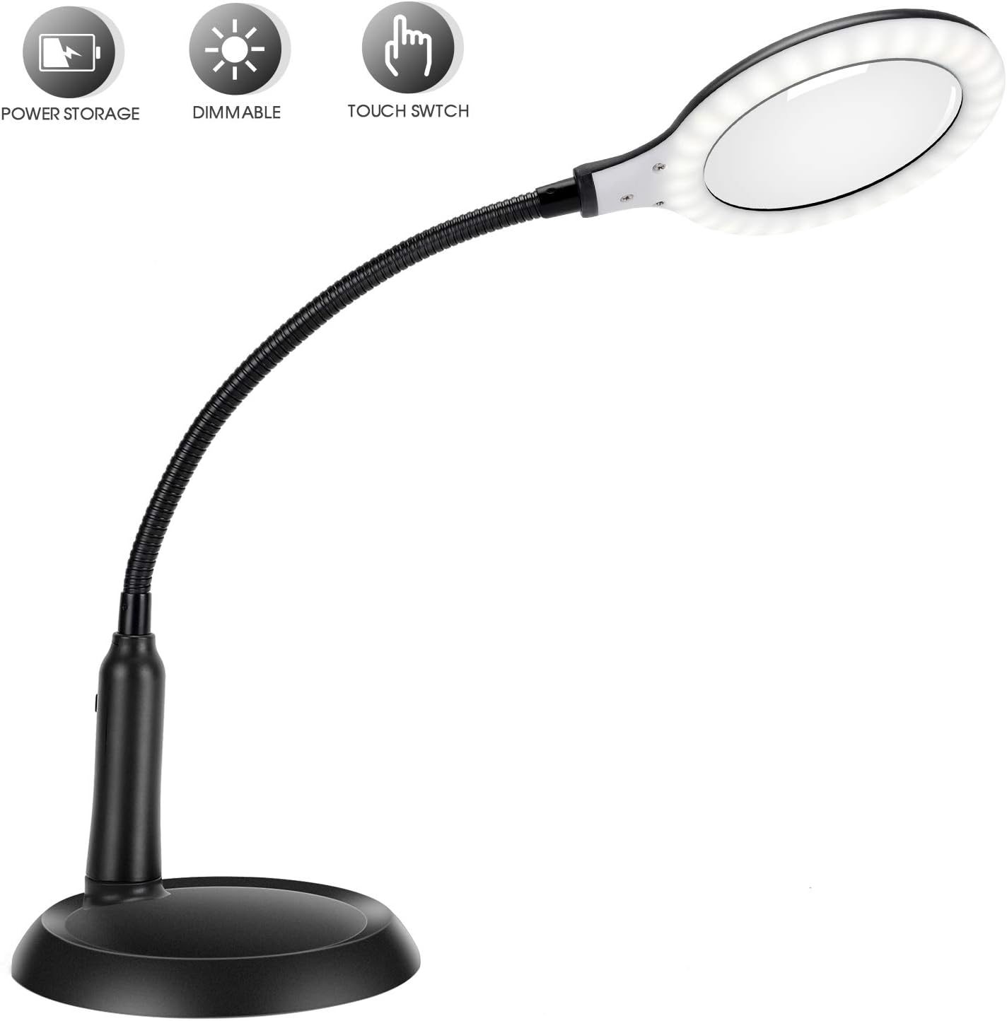 lente di ingrandimento con mani di aiuto