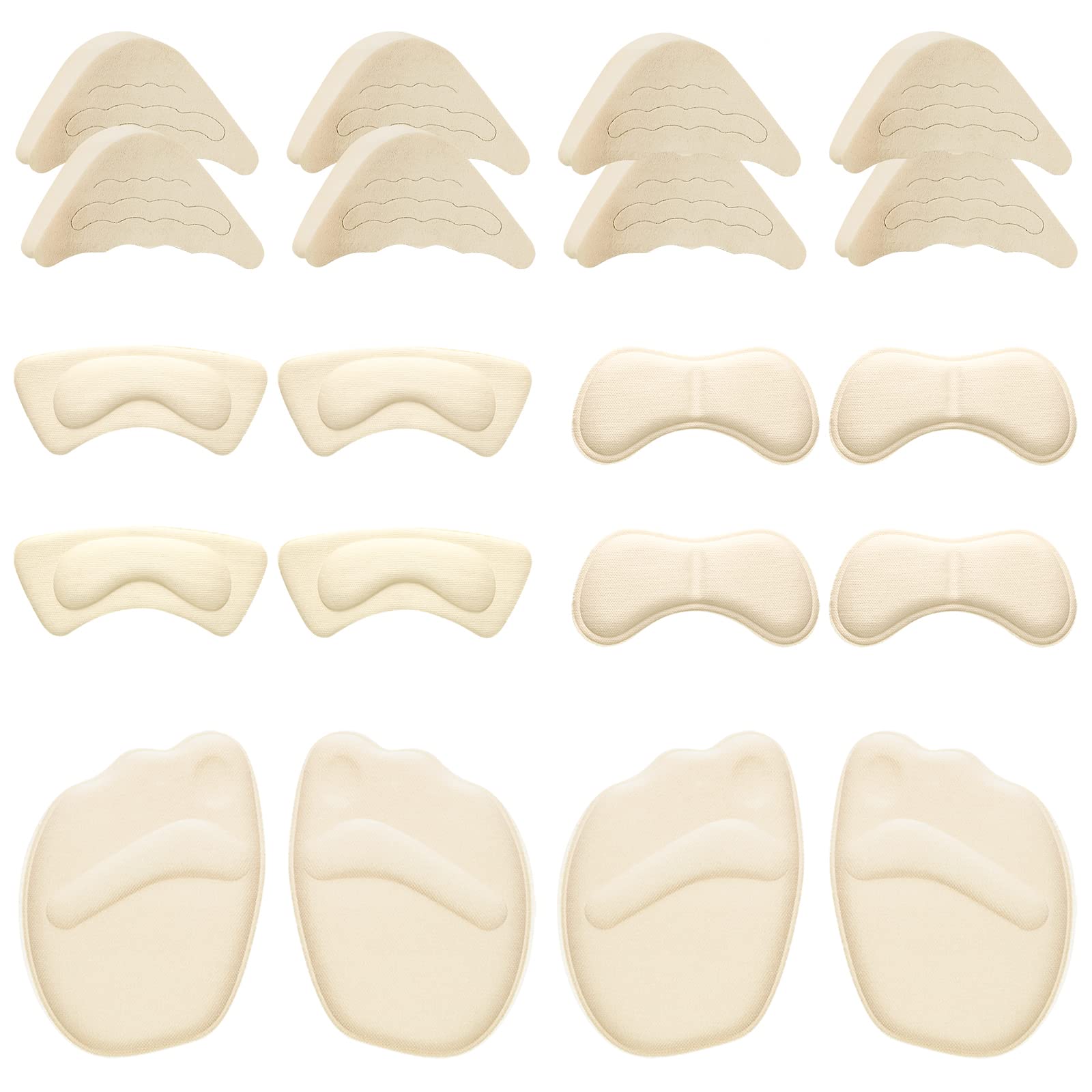 Photo 1 of 12 Pairs High Heel Cushion Pads Includes Adjustable Toe Filler Inserts Front Insoles Heel Grips Liner Insert for Preventing Too Big Shoe from Heel Slipping Blisters Relieve Pain (Classic Style)
