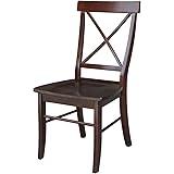 International Concepts X- Back Chair, with Solid Wood Seat, Java
