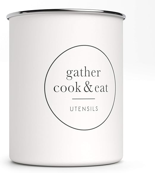 Amazon Com Barnyard Designs Metal Utensil Crock Holder Rustic