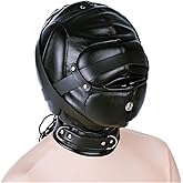All-Inclusive Bondage Head Masks - Fetish Kinky Sex Toys Leather Restraint Head Hood SM Masks