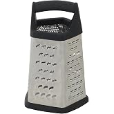 Winco 5 Sides Black 5-Sided Grater with Soft Grip Handle | Five grating surfaces, Anti-slip feet, Restaurant service, Great for Cheese, Vegetables, Citrus Zest and Kitchen Prep