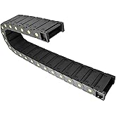 QWORK Cable Drag Chain Wire Carrier High Toughness Closed Plastic Chain 25mm x 77mm