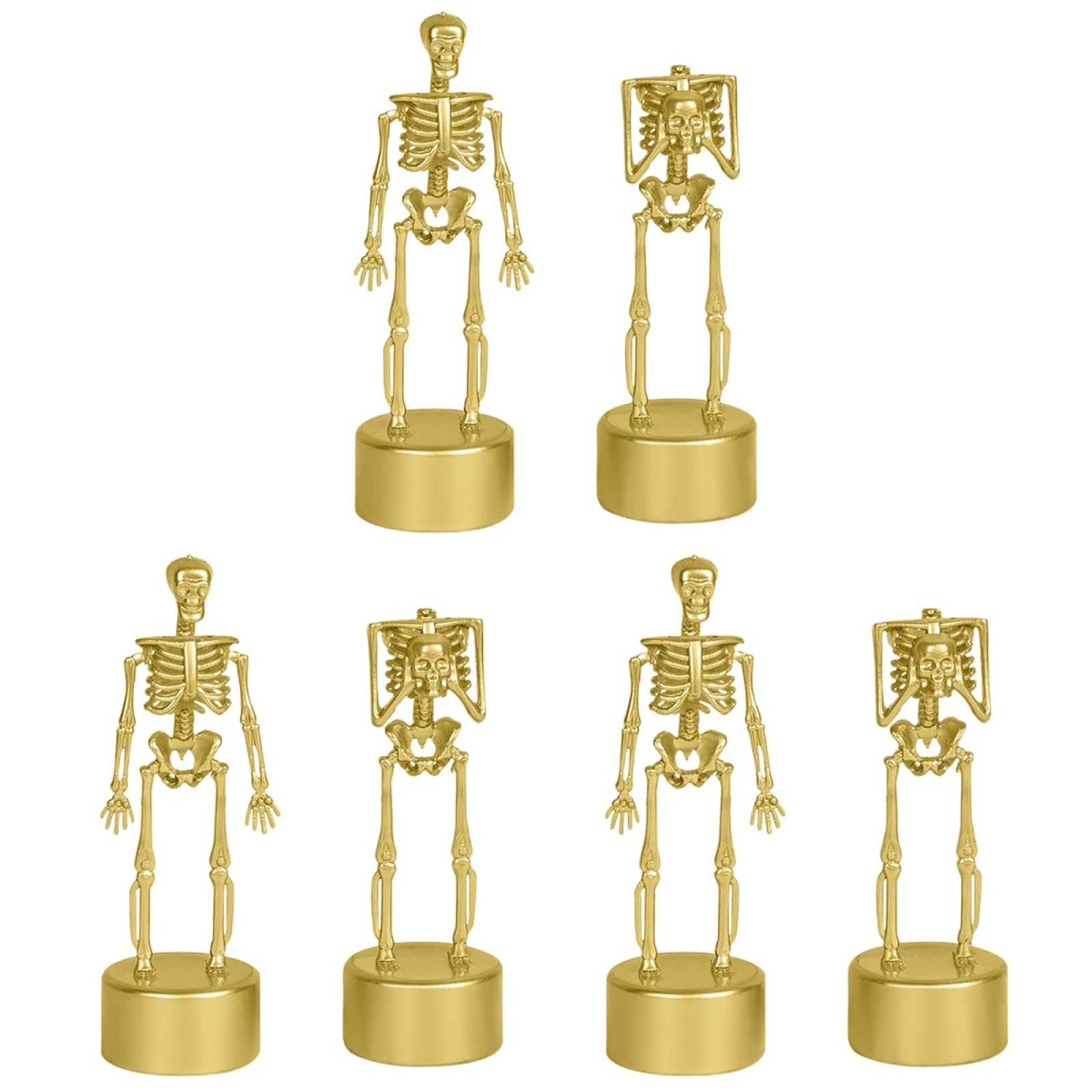 ifundom 6 pcs Skull Stand Trophy skeleton award trophies best costume trophy golden bones award costume contest event trophy funny trophies skull awards prize clothing plastic halloween