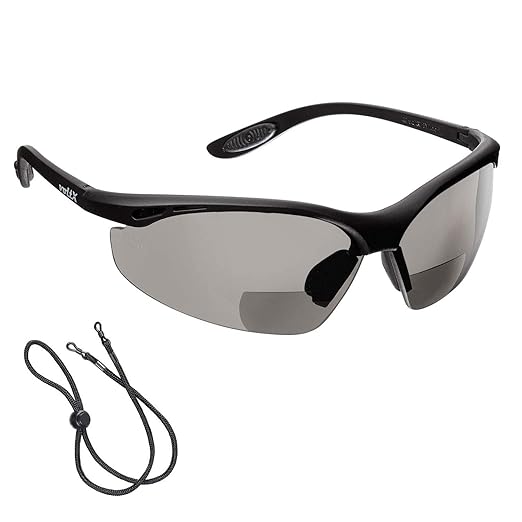 voltX 'CONSTRUCTOR' BIFOCAL Reading Safety Glasses (SMOKE/GRAY +2.0