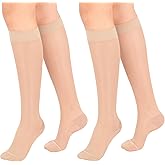 15-20mmHg Knee High Sheer Compression Socks, Compression Socks for Women, Medical Compression Stockings for Teachers, Nurses, Traveler