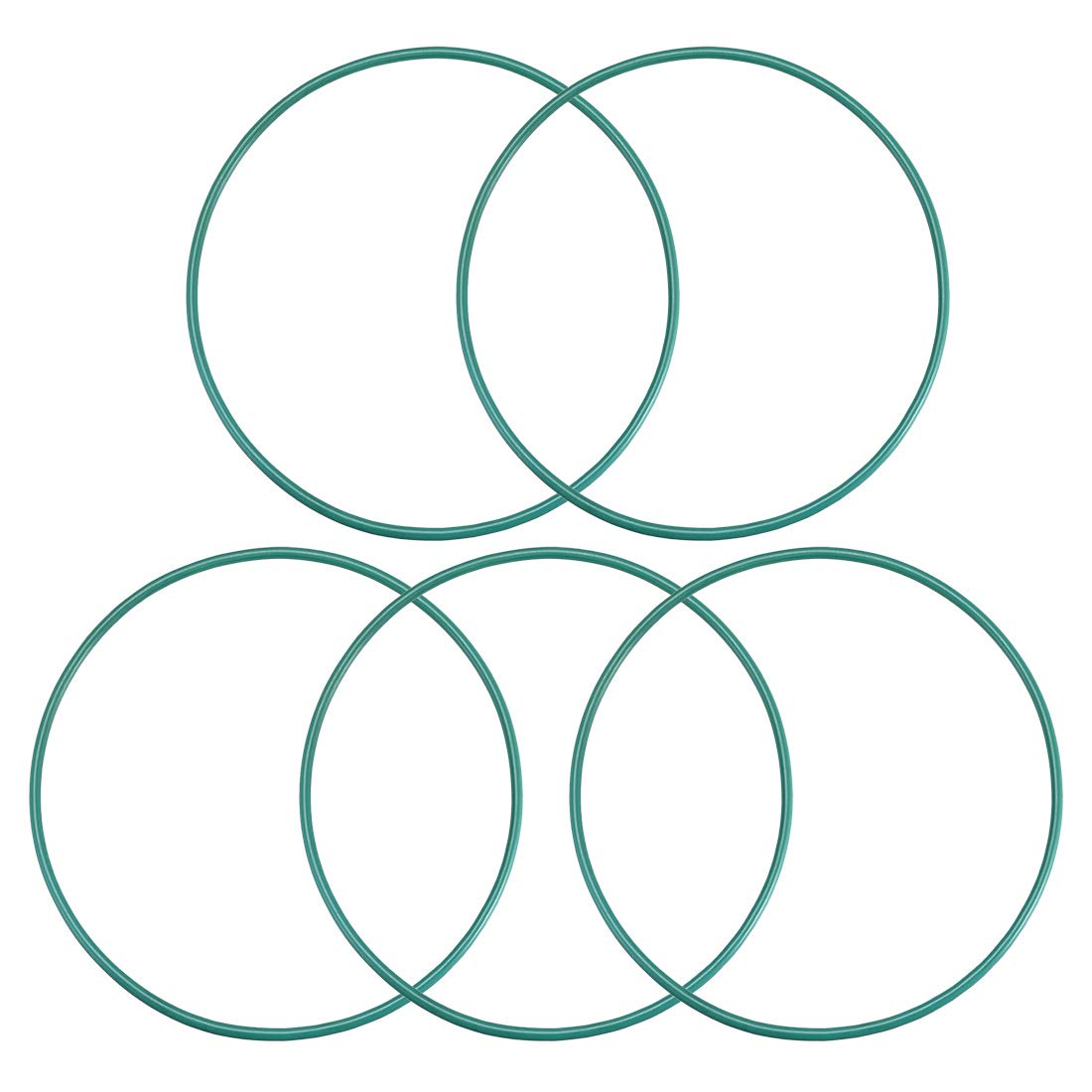 sourcing map Fluorine Rubber O-Rings, 92mm OD 87.2mm ID 2.4mm Width FKM Seal Gasket for Machinery Plumbing, Green, Pack of 5
