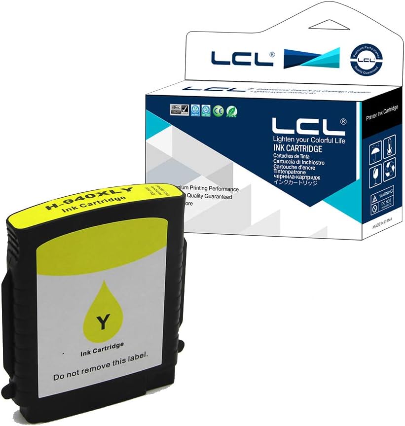 LCL Ink Cartridge 940XL (1 Pack Yellow) Compatible for HP Officejet Pro 8000-A809a A811a A809n 8000 8500A 8000AIO 8000W A809 Wireless Officejet Pro 8500 -A909b A909a A909n All-in-One 8500AIO 8500W