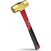 C&T 2lb Brass Sledge Hammer,Non-Sparking, Comfortable Fiberglass Handle,2-Pounds,Non-Magnetic,Corrosion Resistant