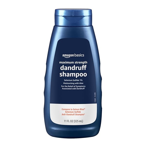AMAZON BASICS MOISTURIZING ANTI-DANDRUFF SHAMPOO, MAXIMUM STRENGTH WITH 1% SELENIUM SULFIDE, 11 FL OZ, PACK OF 1