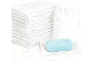 Aiuulu 40pcs Mesh Soap Bags for Soap Bars, Exfoliating Bubble Mesh Net Bars with Drawstring for Shower Face Cleansing