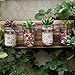 Mason Jar Organizer, Office Farmhouse Bathroom Kitchen Storage, Mason Jar Wall Decor Planter Caddy Organizer with Brown Holder