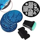 Biutee 10pcs set nail plate set Nail Plates 10 Nail Plates +1 Stamper + 1 Scraper Nail Art Image Stamp Stamping Plates Manicure Template Nail Art Tools