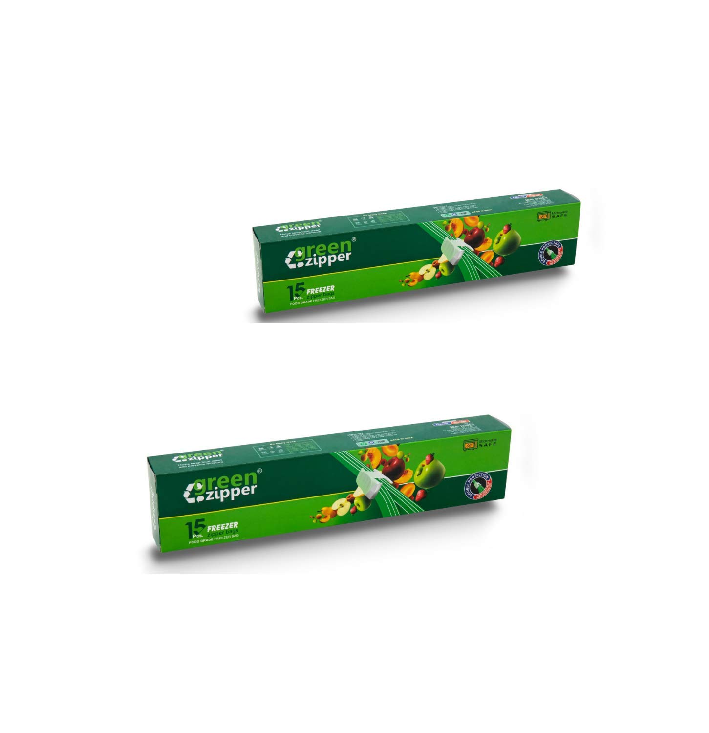 Buy GREEN ZIPPER Vegetable Storage Zipper Bags Freezer REUSABLE