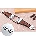 bayite Leather Bands Compatible Fitbit Charge 2, Leather Band Metal Clasp Smartwatch Replacement Accessory Bracelet, Brown Small
