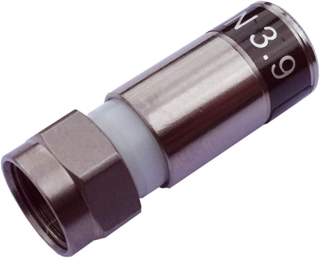 Cablecon Compression Connectors F-59-CX3 3.9 Pack of 30, Silver, 30 Pieces