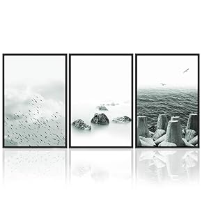 signwin 3 Piece Framed Canvas Wall Art Seascape...
