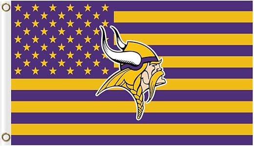 NFL Minnesota Vikings Flags 3 x 5 pies diseno Estrellas y Rayas Bandera ...