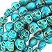 Beautiful Bead 10X12mm Blue Turquoise Carved Skull Beads 16 Inch Strand for Necklace,Bracelet Jewelry Making