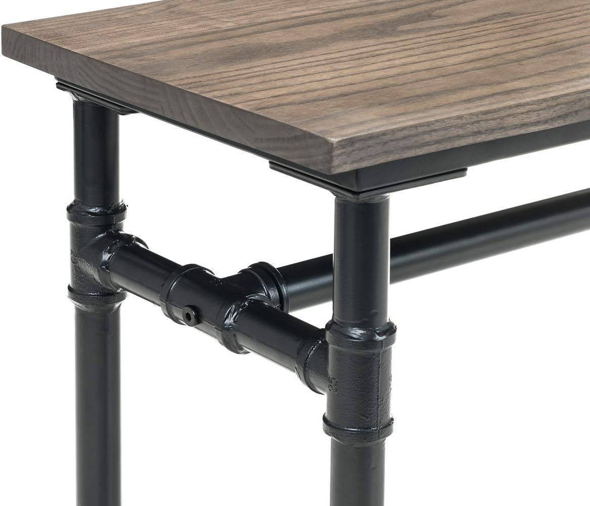 Julian Bowen Carnegie Bench - Mocha Elm/Black Benches - Image 5
