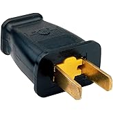 Legrand Pass & Seymour SA440BKCC10 Residential Non Polarized Plug 15-Amp 125-volt Straight Blade, Black (1 Count)