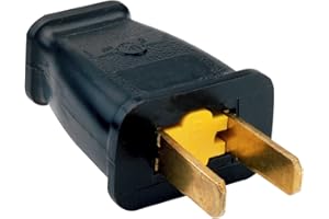 Legrand Pass & Seymour SA440BKCC10 Residential Non Polarized Plug 15-Amp 125-volt Straight Blade, Black (1 Count)