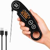 Instant Read Food Thermometer Rechargeable Meat Thermometer Digital Kitchen Thermometer - Fast &amp; Accurate Food Thermometer for Cooking, Grill Thermometer, Birthday Gift for Husband, Dad, Men