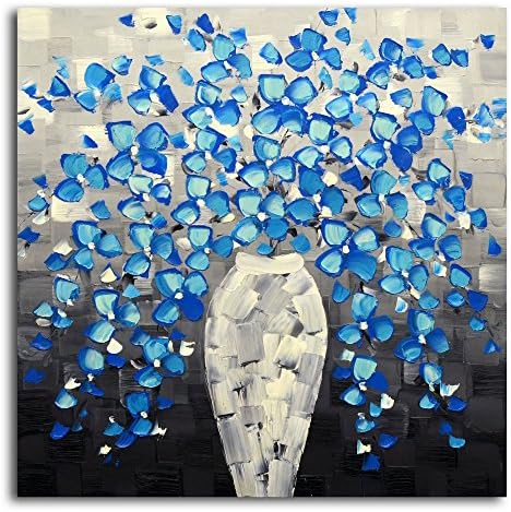 Omax Cerulean Escape from the Vase Oil Painting on Canvas - 32W x 32H in.