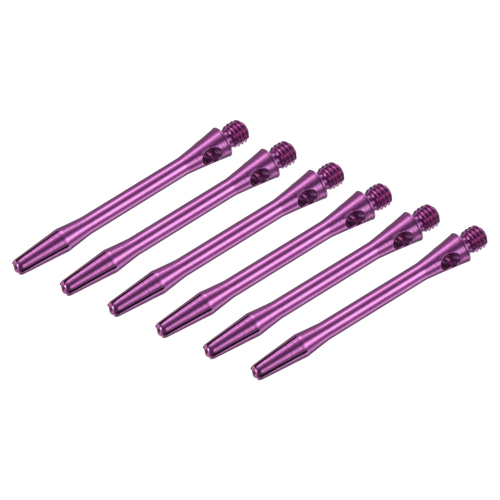 PATIKIL 45mm Aluminum Dart Shafts, Medium 2BA Thread Dart Stems Dart Accessories Throwing Fitting for Steel Tip - 6 Pack (Purple)