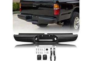 SOCKIR Anti-Rust Coating Rear Bumper Assembly Fits for 1995-2004 Toyota Tacoma Back Step Bumper Black Steel TO1102214