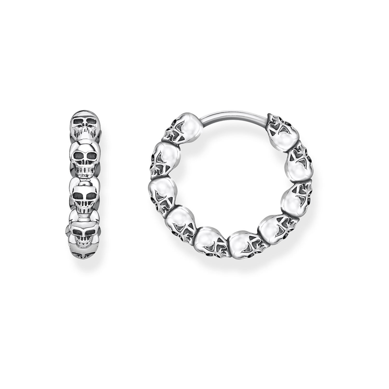 Thomas Sabo Women Hoop Earrings Skulls 925 Sterling Silver CR619-637-22