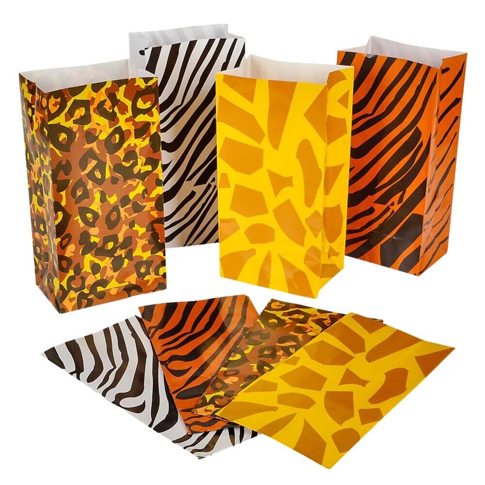 Fun Express 12 Zoo Animal Print Goody Bags