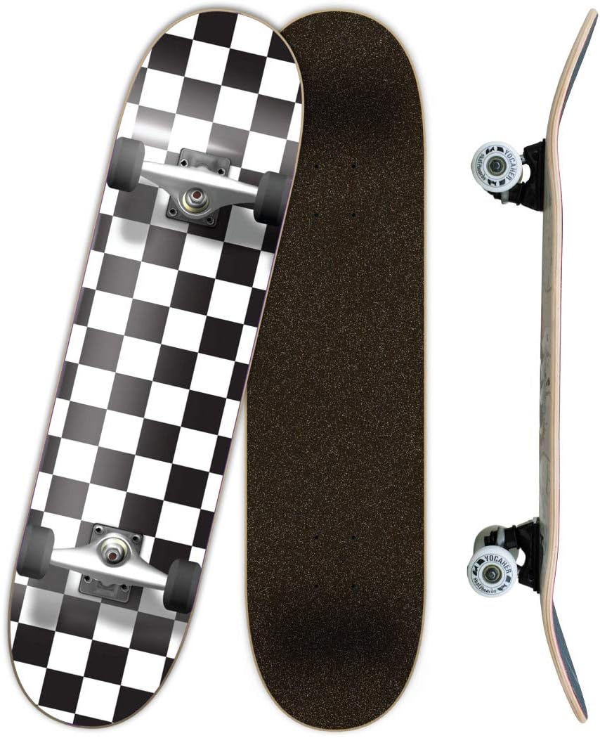 The Epic Sports Checker Complete Skateboard 7.5" Skateboards, Checker