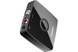 ANNNWZZD Bluetooth Receiver, Bluetooth 5.1 Adapter with 3.5mm to RCA, Bluetooth Receiver for Amplifier, Home Stereo HiFi, Speaker