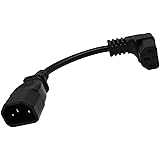 Cerrxian 16cm IEC 320 90 Degree C13 3 Pin Female to C14 3 Pin Male PDU Power Supply Extension Cord for Computer LED HDTV Moni