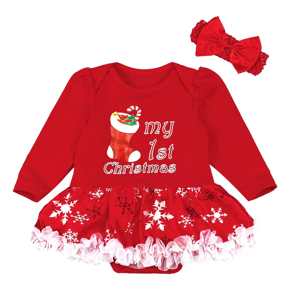 Buy My First Christmas Newborn Baby Girl Christmas Outfit Costume Long