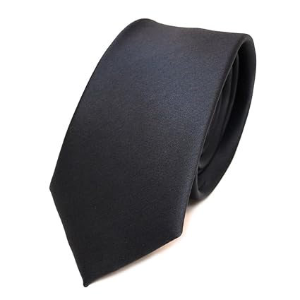 TigerTie schmale Designer Satin Krawatte uni einfarbig in verschiedenen Farben