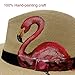 c-pop Panama Straw Hat, Sun Block UV Proof Sunhat Travel Beach Seaside Cap Hand Drawing Panama Hats for Men and Women -Flamingo, 22inch