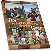 SHIYEL Custom Canvas Prints with Photo, Personalized Father's Day Canvas with Picture to My DAD, Customize Best Dad Ever Wall Art for Living Room, Bedroom Decor 10"x 8"